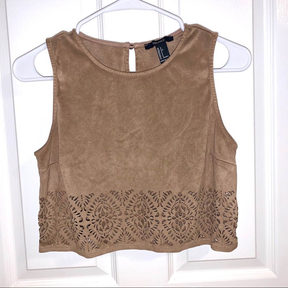 Cami Crop Top w/ Cut Out Pattern